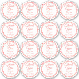 Coral Woodsy Wedding Thank You Contour Vinyl