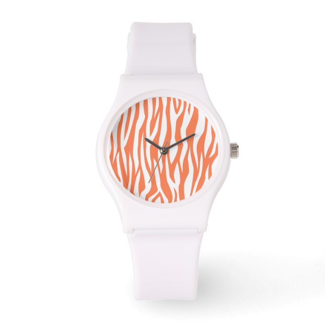 Coral Zebra Print Watch (Front)