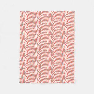 CORAL ZEBRA STRIPE FLEECE BLANKET
