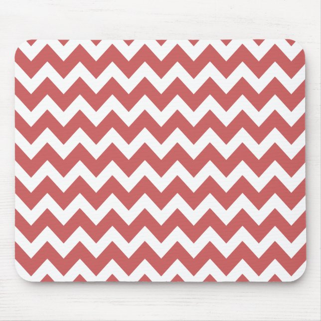 Coral Zigzag Chevron Stripes Mouse Mat (Front)