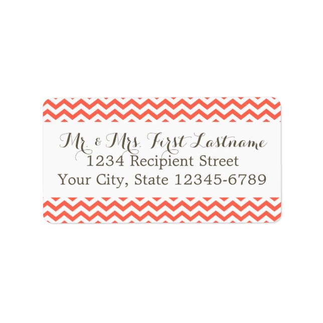 Coral Zigzag Label (Front)