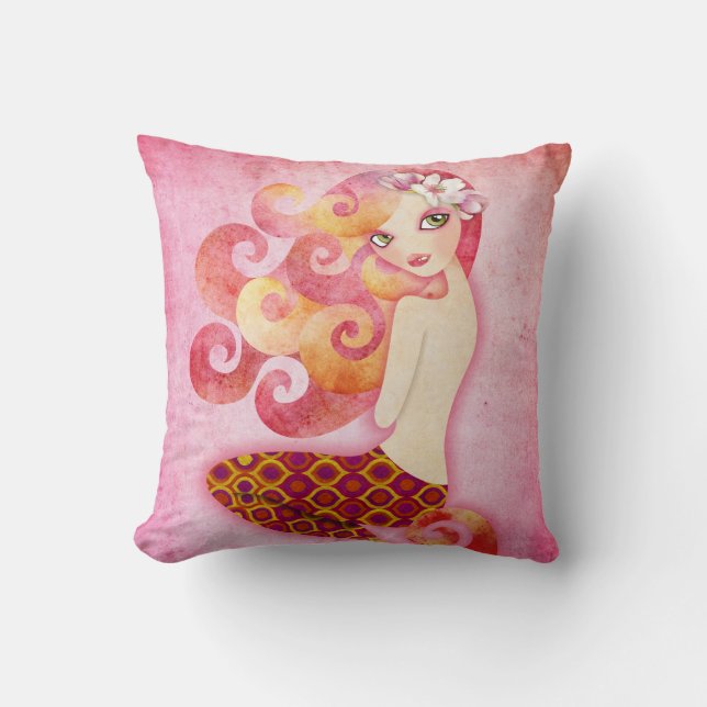 Coraleen Mermaid American MoJo Pillow (Front)