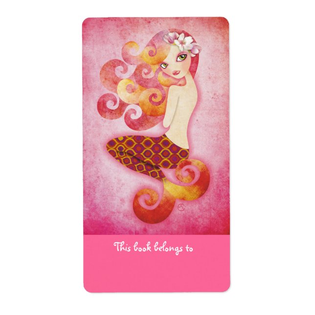 Coraleen Mermaid Bookplate Labels (Front)