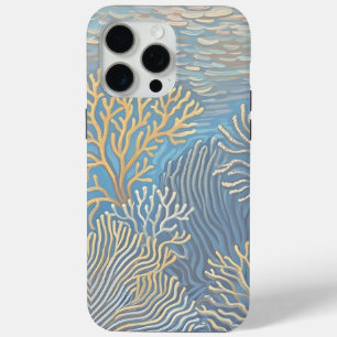 Corales Dorados de Océano Profundo iPhone 15 Pro Max Case