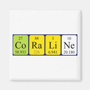 Coraline periodic table name magnet