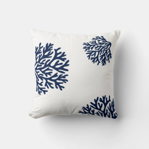 Corals, Blue and White Sealife Cushion