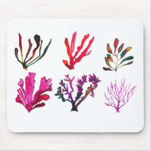 Corals, ocean floor, original illustration pattern mouse mat
