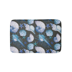 Corals With Shells Pattern Bath Mat