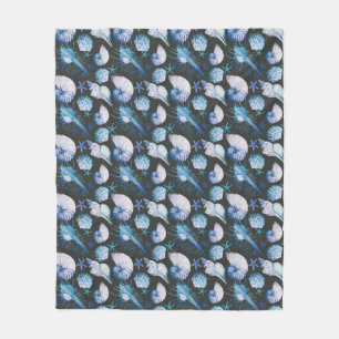 Corals With Shells Pattern Fleece Blanket