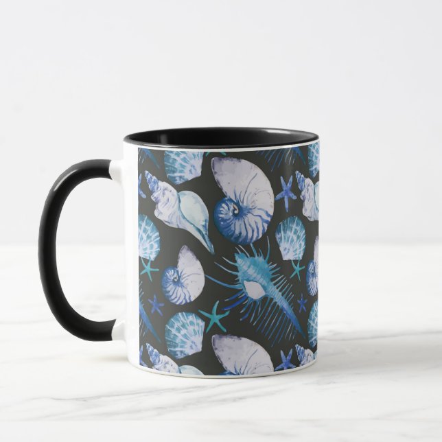 Corals With Shells Pattern Mug (Left)