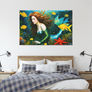 “Coralyn” – Beautiful Mystical Mermaid Canvas Print