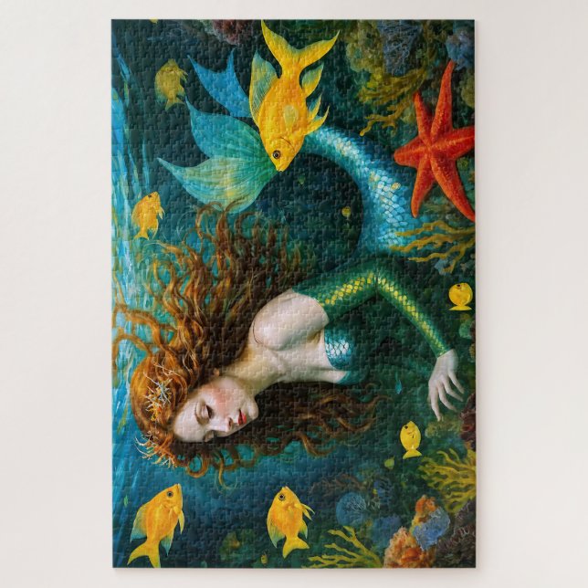 “Coralyn” – Beautiful Mystical Mermaid Jigsaw Puzzle (Vertical)