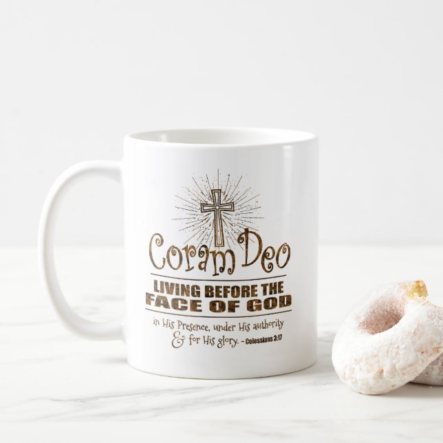 "Coram Deo" 11 oz Classic Mug (Rosegold) (With Donut)