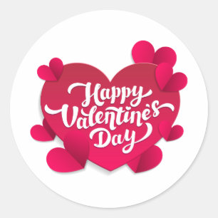 Corazon de San Valentin Classic Round Sticker
