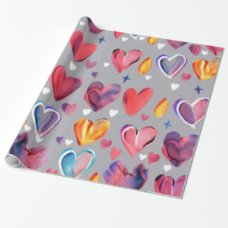 Corazones Abstractos Wrapping Paper