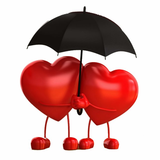 Corazones Bajo Paraguas Standing Photo Sculpture (Front)