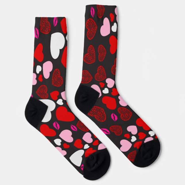 corazones pattern socks (Right)