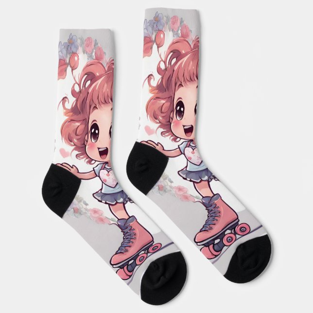 corazones pattern socks (Right)