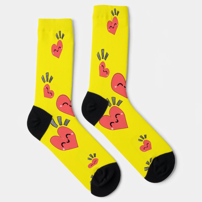 corazones pattern socks (Right)