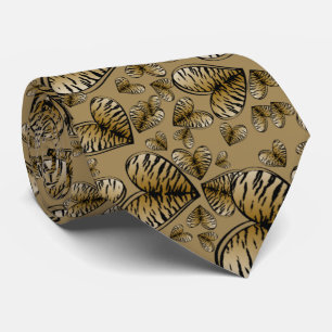Corbata con corazones de tigre tie