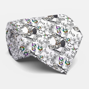 Corbata con notas musicales tie