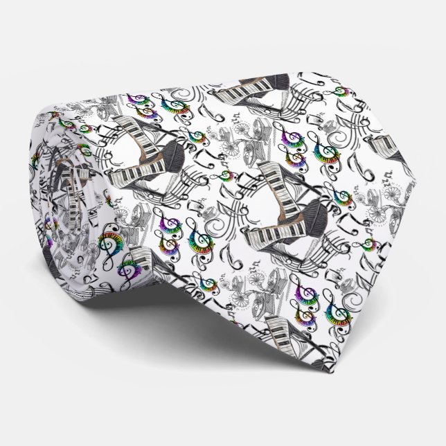 Corbata con notas musicales tie (Rolled)