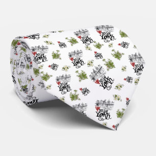 Corbata de nueva York con flores Tie