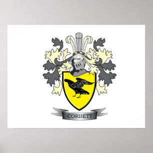 Corbett Family Crest Coat of Arms Poster