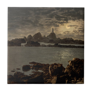 Corbiere Lighthouse II, Jersey, England Tile