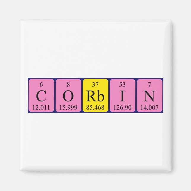 Corbin periodic table name magnet (Front)