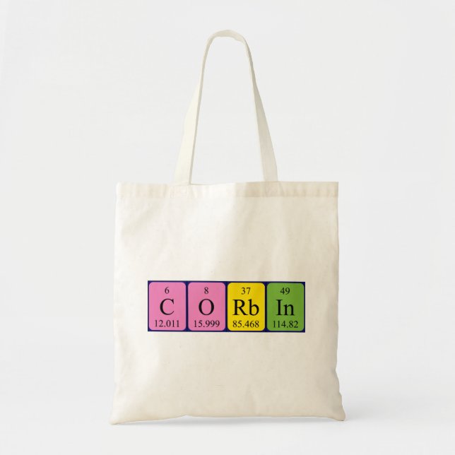 Corbin periodic table name tote bag (Front)
