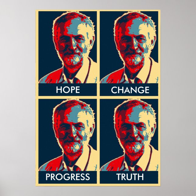 corbyn hope change progress truth print poster (Front)