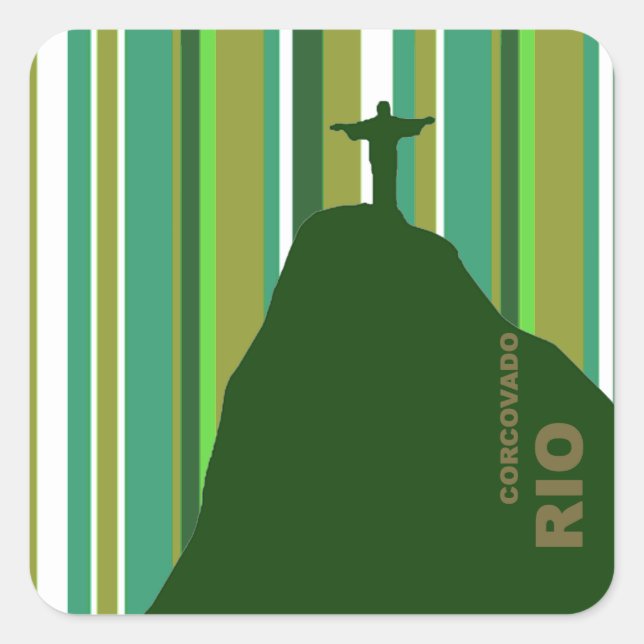 Corcovado Cristo Redentor Rio Brasil Square Sticker (Front)