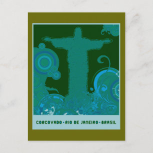 Corcovado graphic design postcard