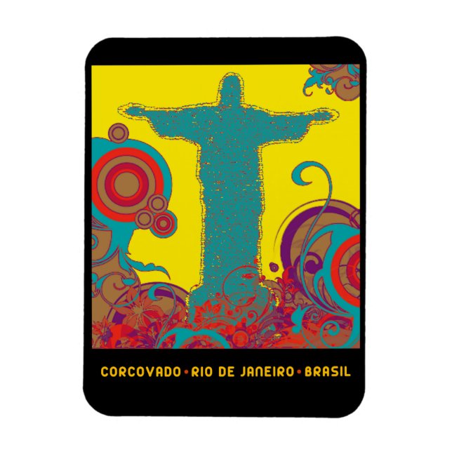 Corcovado tropical style magnet (Vertical)