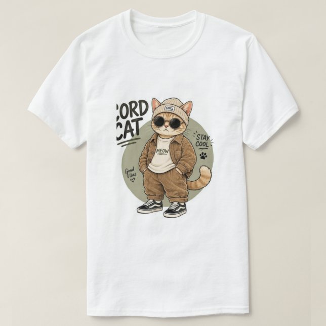 Cord Cat T-Shirt (Design Front)