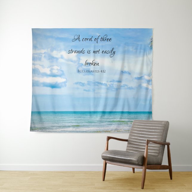 Cord of Three Strands Ocean Beach Blue Tapestry (In Situ (Horizontal))