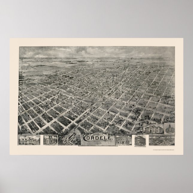 Cordele, GA Panoramic Map - 1908 Poster (Front)