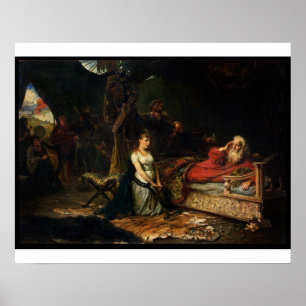 Cordelia and King Lear (oil on canvas) Poster