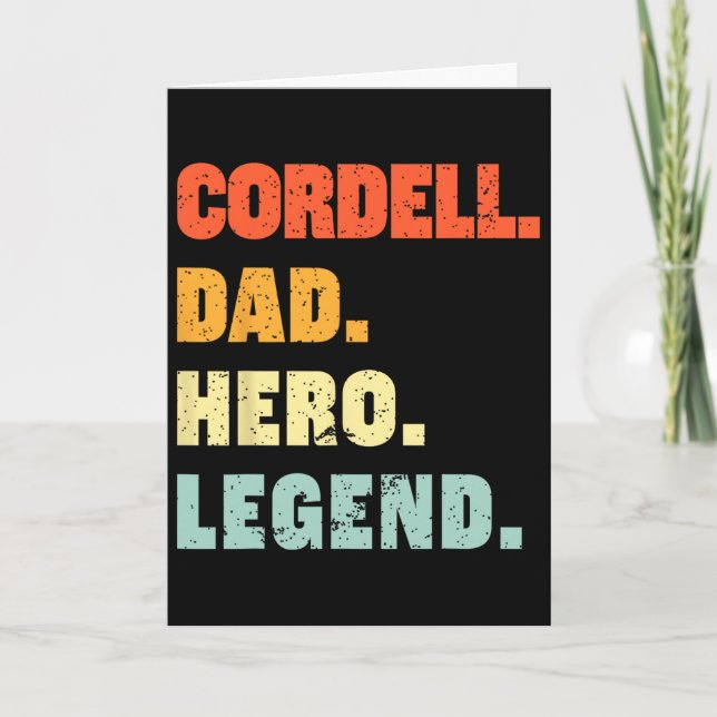 Cordell Dad Hero Legend Personalised Custom Name F Card (Front)