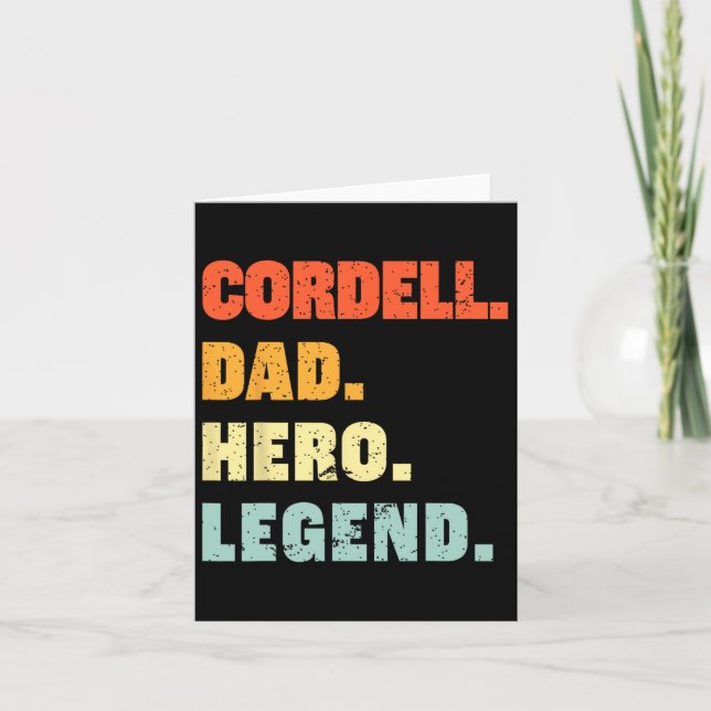 Cordell Dad Hero Legend Personalised Custom Name F Card (Front)