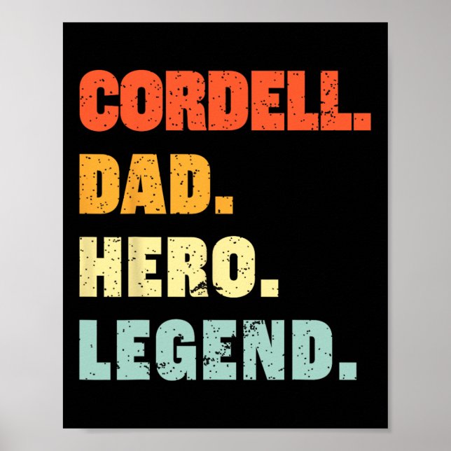 Cordell Dad Hero Legend Personalised Custom Name F Poster (Front)