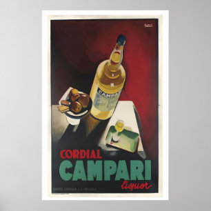 Cordial Compari Liquor Art Nouveau Poster - Framed