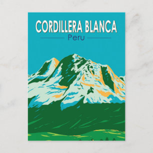 Cordillera Blanca Peru Travel Art Vintage Postcard
