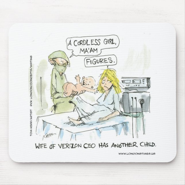 Cordless Baby Funny Cards Tees Mugs & Gifts Mouse Mat (Front)