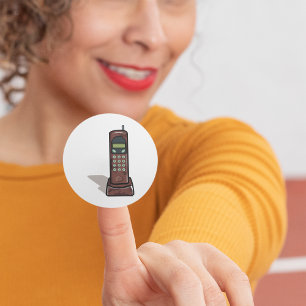 Cordless Telephone Classic Round Sticker