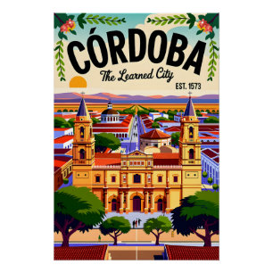 Córdoba Argentina Retro Travel Wall Art