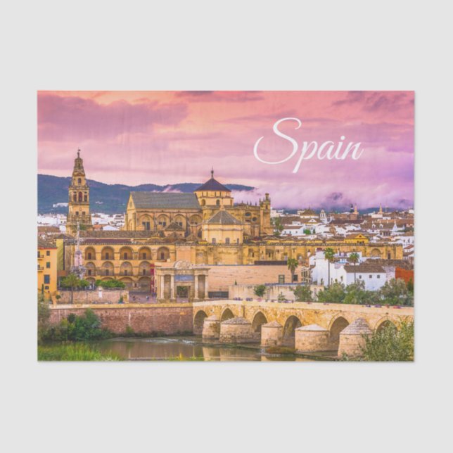 Cordoba, Spain Beautiful Sunset View  Tissue Paper (Front)