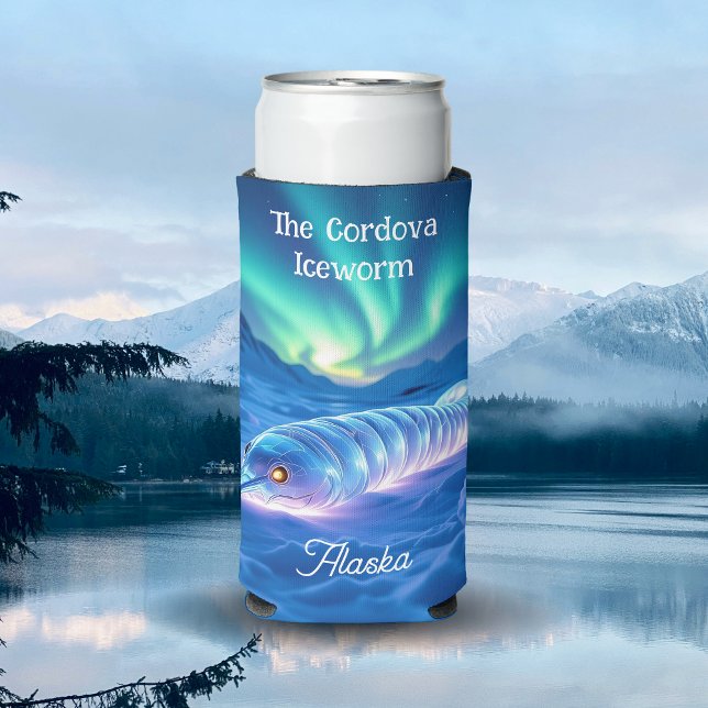 Cordova Iceworm Alaska Keepsake Souvenir  Seltzer Can Cooler (Creator Uploaded)