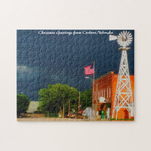 Cordova Nebraska.Christmas Greetings Jigsaw Puzzle